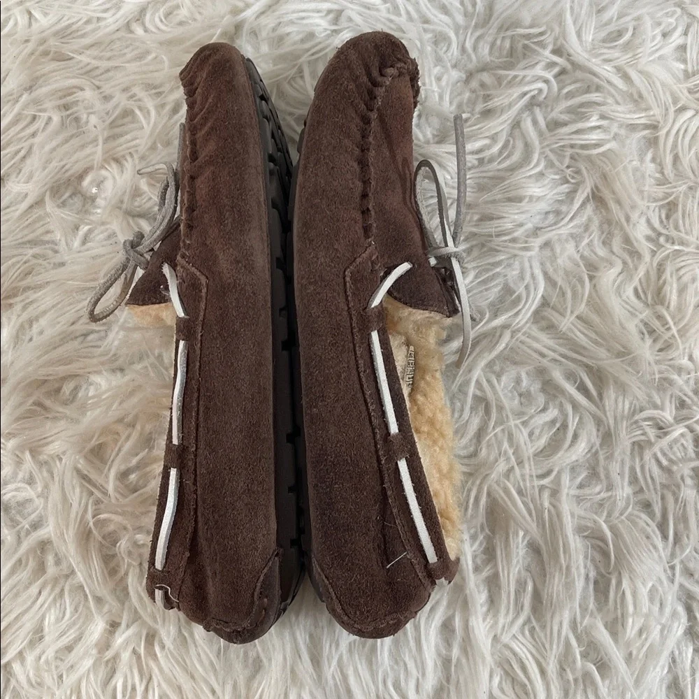 UGG AUSTRALIA DAKOTA 5133 SUEDE LEATHER SIZE 8 BROWN MOCCASIN SLIP ON SLIPPERS - Picture 8 of 11